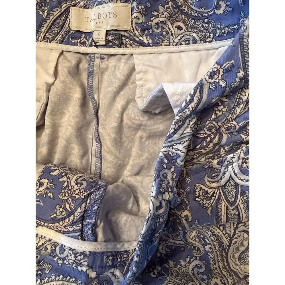 TALBOTS PAISLEY PRINT SHORTS - Size 8